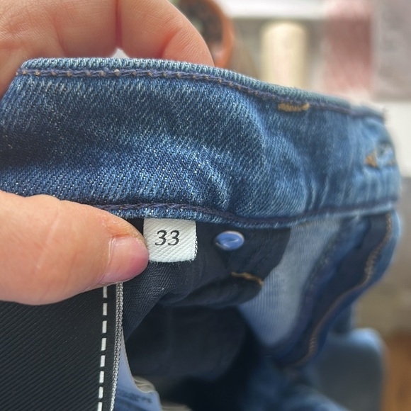 7 For All Mankind  Logan Stovepipe Explorer Jeans size 33 classic blue straight - Picture 13 of 15